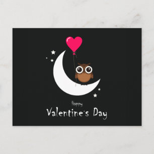 Valentindagen Cute Uggla vykort