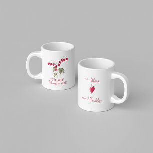 Valentindagen Cute Whimsical Bleeding Hearts Kaffemugg