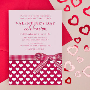 Valentindagen Firande Party Kärlek Heart Red Inbjudningar