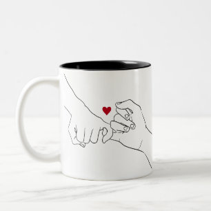 Valentindagen Gift Pinky Promise Couple Gift Två-Tonad Mugg