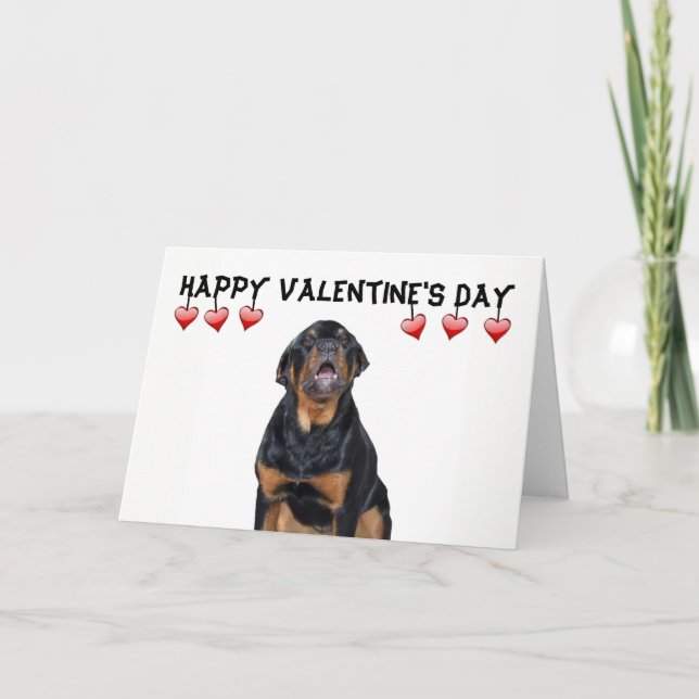 Valentindagen Grumpy Rottweiler-kort Helgkort (Framsida)