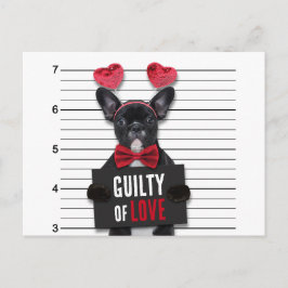 Valentindagen Guilty Kärlek Hund Funny Mugshot Helg Vykort