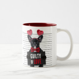 Valentindagen Guilty Kärlek Hund Funny Mugshot Två-Tonad Mugg