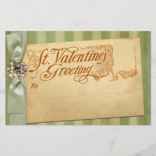 Valentindagen Hälsning Antique-Vintagen Brevpapper (Framsida)