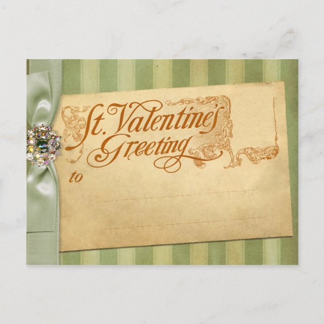 Valentindagen Hälsning Antique-Vintagen Helg Vykort (Framsida)