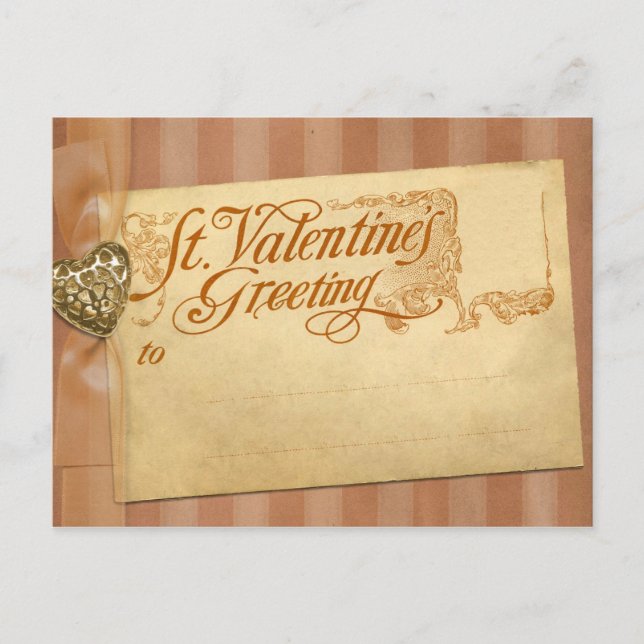 Valentindagen Hälsning Antique-Vintagen Helg Vykort (Framsida)