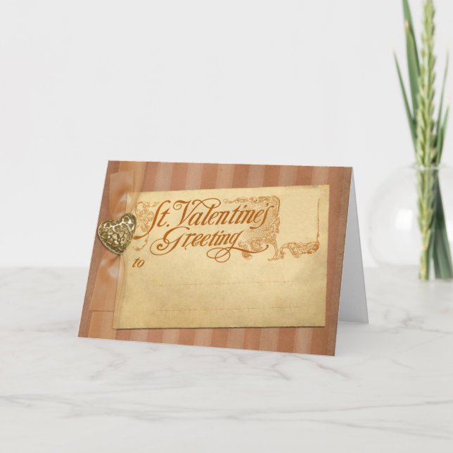 Valentindagen Hälsning Antique-Vintagen Helgkort (Framsida)