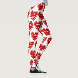 Valentindagen Heart 10 Anpassningsbars ORD Legging