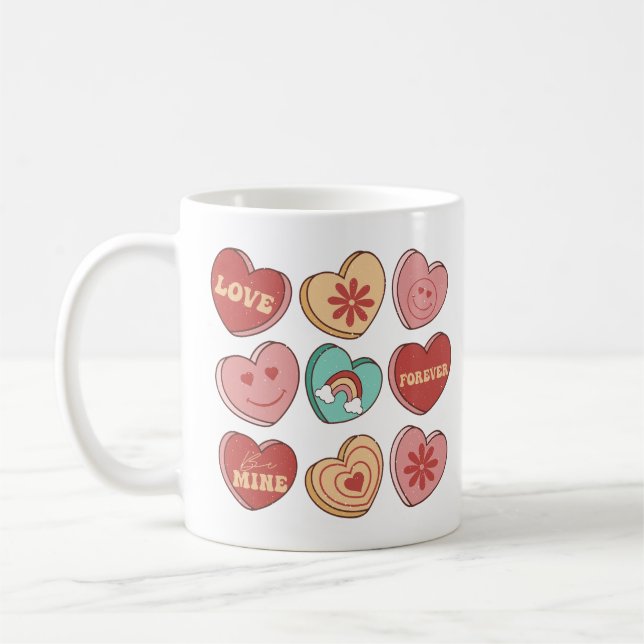 Valentindagen Heart Candies Kaffemugg (Vänster)