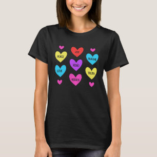 Valentindagen Heart Candy Matching Par Kärlek T Shirt