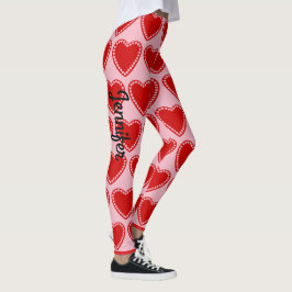 Valentindagen Heart Custom Name Leggings Byxor