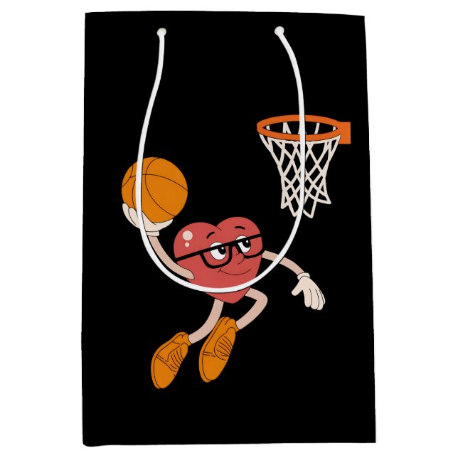 Valentindagen Heart Dunking Cute Basketball (Framsidan)