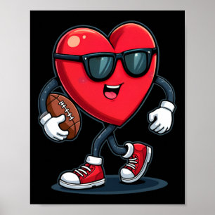 Valentindagen Heart Football Boys Flickor Kids Spo Poster