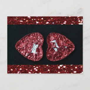 Valentindagen Heart Glitter-vykort Helg Vykort