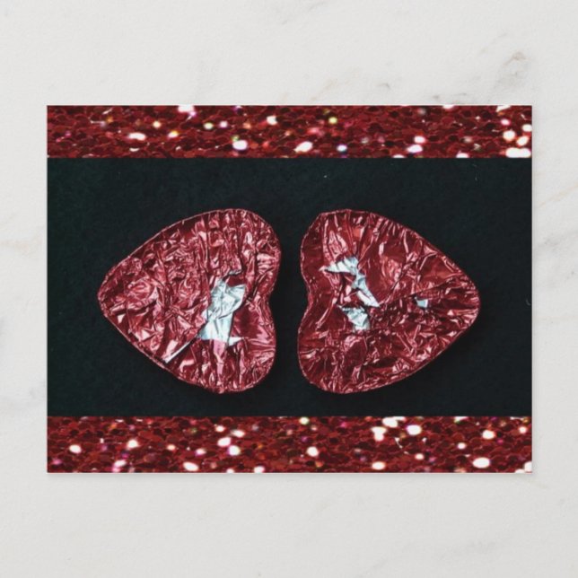 Valentindagen Heart Glitter-vykort Helg Vykort (Framsida)