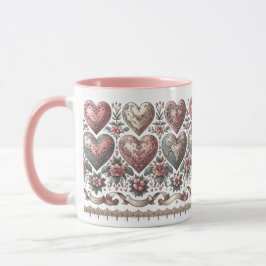 Valentindagen Heart i Victorian Stil Mugg