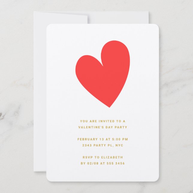 Valentindagen Heart Inbjudningar (Framsida)