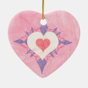 Valentindagen Heart Julgransprydnad Keramik