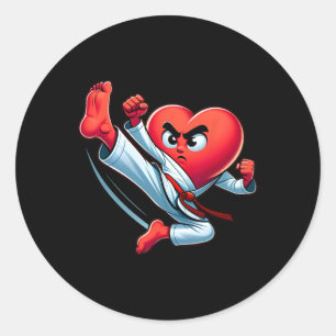 Valentindagen Heart Karate Kick Mma Taekwondo Mu Runt Klistermärke