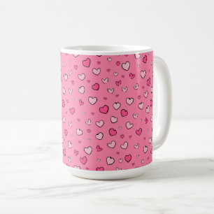Valentindagen Heart Mönster Kaffemugg