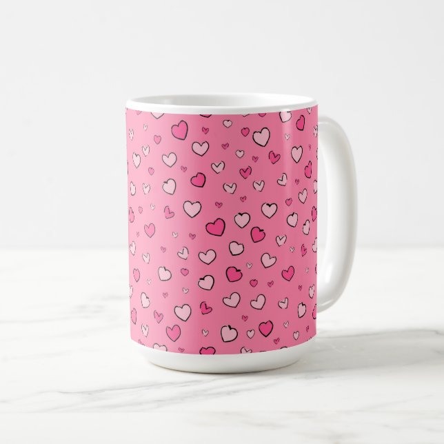 Valentindagen Heart Mönster Kaffemugg (Framsida höger)