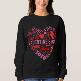 Valentindagen Heart Ord T Shirt