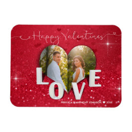 Valentindagen Heart Photo Glitter - Photo Magnet