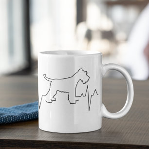 Valentindagen Heartslag Miniature Schnauzer Namn Kaffemugg