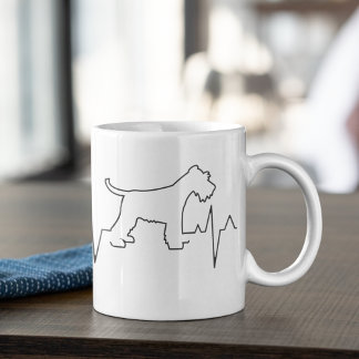 Valentindagen Heartslag Miniature Schnauzer Namn Kaffemugg