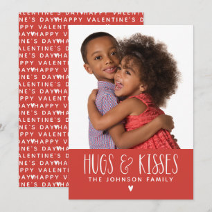 Valentindagen Hugs Kisses Photo Helgdag Card Julkort