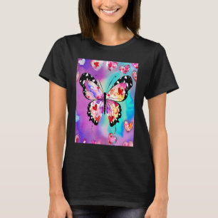 Valentindagen Kärlek Heart Butterfly Girlkompis Fi T Shirt