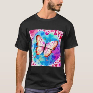 Valentindagen Kärlek Heart Butterfly Girlkompis Fi T Shirt