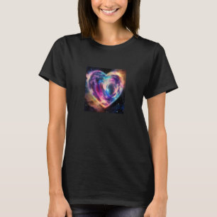 Valentindagen Kärlek Heart Galaxy Girlkompis Fianc T Shirt
