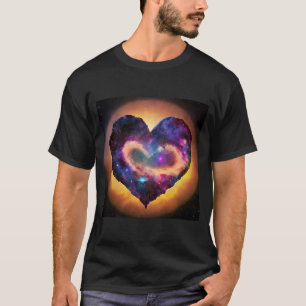 Valentindagen Kärlek Heart Galaxy Girlkompis Fianc T Shirt