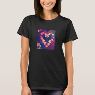 Valentindagen Kärlek Heart Girlkompis Fiancée-fru T Shirt