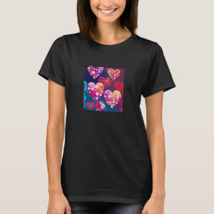 Valentindagen Kärlek Heart Girlkompis Fiancée-fru T Shirt