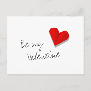 Valentindagen Kärlek Heart Origami Vector Vykort
