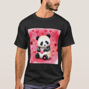 Valentindagen Kärlek Heart Panda Girlkompis Fiancé T Shirt