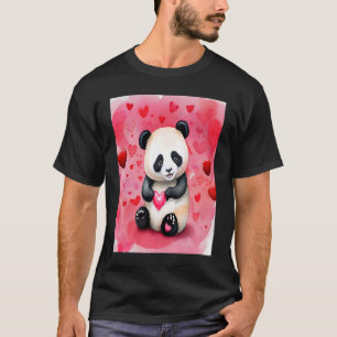 Valentindagen Kärlek Heart Panda Girlkompis Fiancé T Shirt