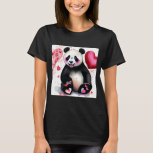 Valentindagen Kärlek Heart Panda Girlkompis Fiancé T Shirt