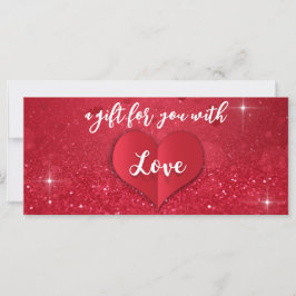 Valentindagen Kärlek Heart Red Glitter-presentkort