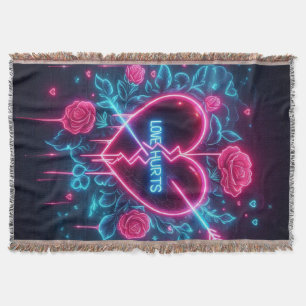 Valentindagen Kärlek Ontr Neon Heart Filt