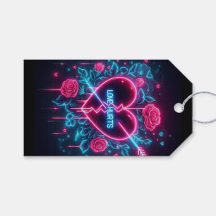 Valentindagen Kärlek Ontr Neon Heart Presentetikett