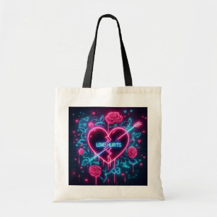 Valentindagen Kärlek Ontr Neon Heart Tygkasse