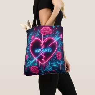 Valentindagen Kärlek Ontr Neon Heart Tygkasse