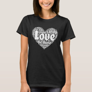Valentindagen Kärlek Ord Heart Cute Couple Mat T Shirt