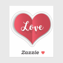 Valentindagen Kärlek Red Heart Klistermärken