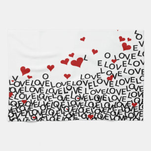 Valentindagen Kärlek Towel Kökshandduk