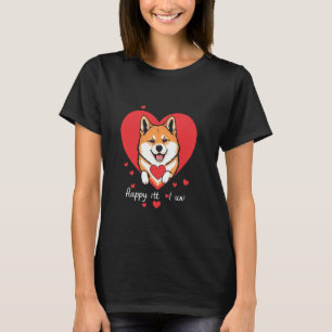 Valentindagen Lycklig Itt I Un Cute Hund Heart T Shirt
