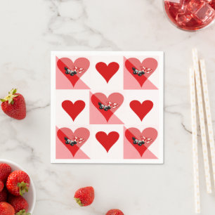 Valentindagen Mönster med Butterflies Pappersservett